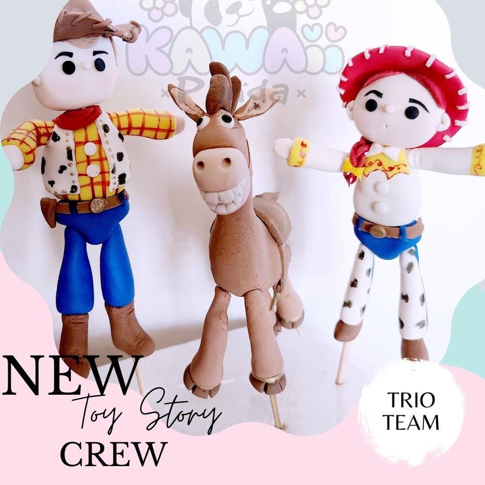 Toy Story Fondant Cake Toppers: Woody, Jessie, Buzz, Alien, Bullseye